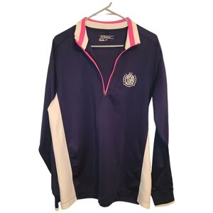 EUC Women's Nike Golf Navy L/S 1/4 Zip Pullover TGA - Tn Golf Assoc. Shirt Sz L